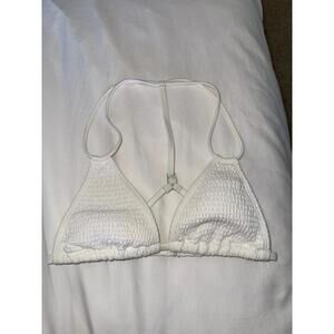 Abercrombie & Fitch White Smocked Bikini Top
